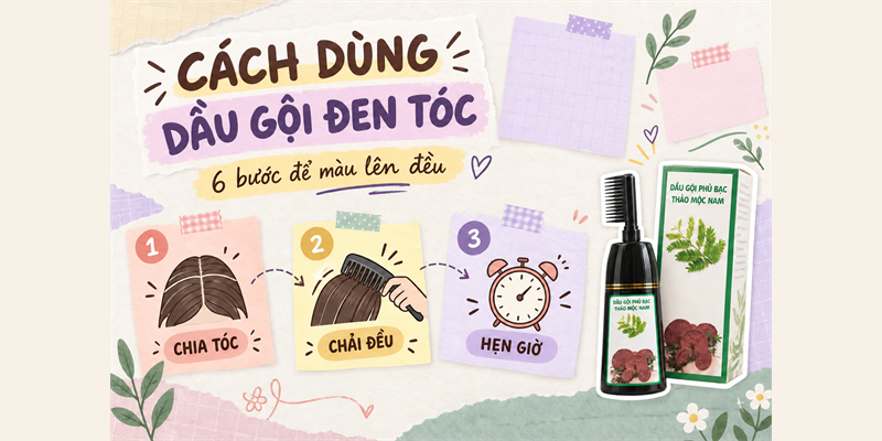 Cách Dùng Dầu Gội Đen Tóc Tại Nhà Để Màu Lên Đều