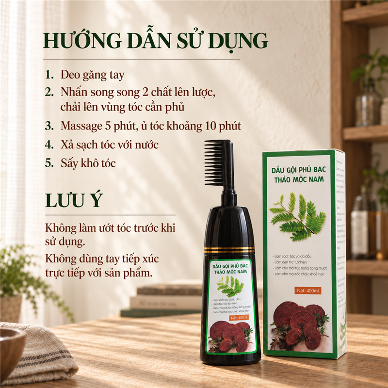 Dầu Gội Phủ Bạc Thảo Mộc Nam