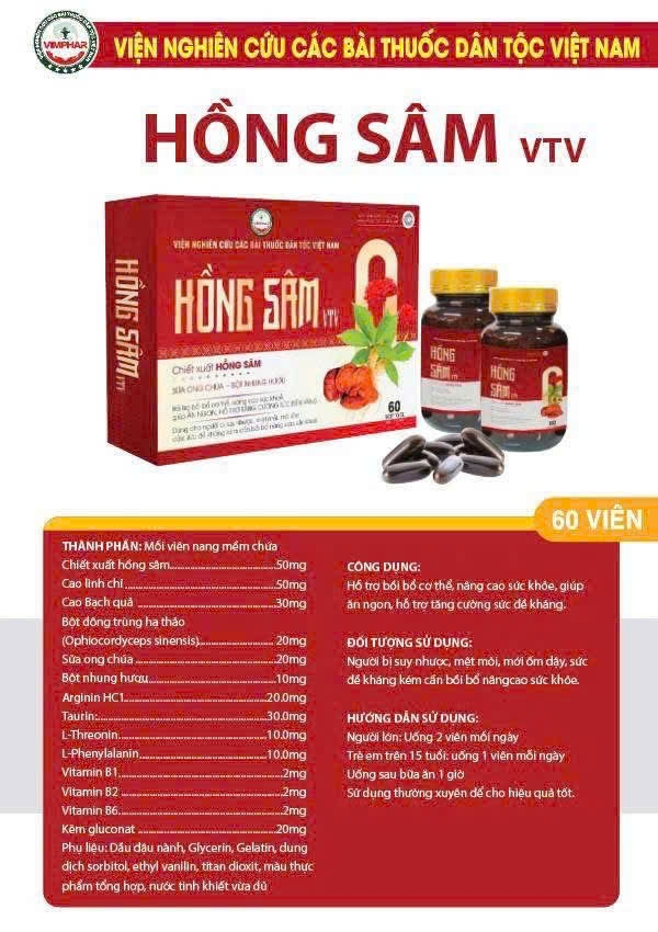 Hồng Sâm VTV - Hỗ trợ tăng cân